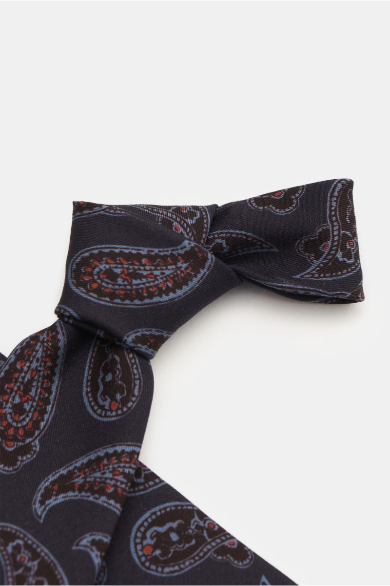 Stile Latino Tie dark blue/light blue/dark brown patterned