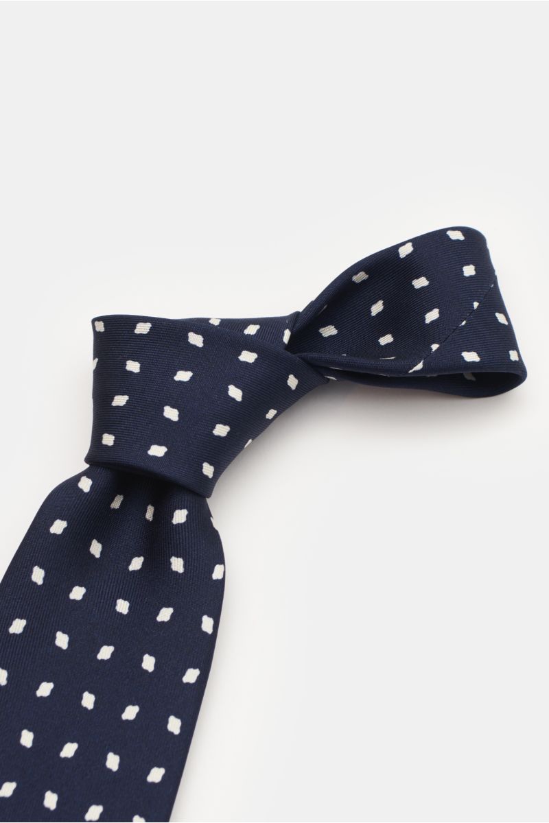 Stile Latino Silk tie dark blue/white patterned
