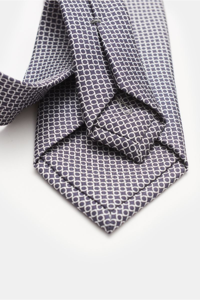 Bigi Silk tie 'Nilo' black/white patterned