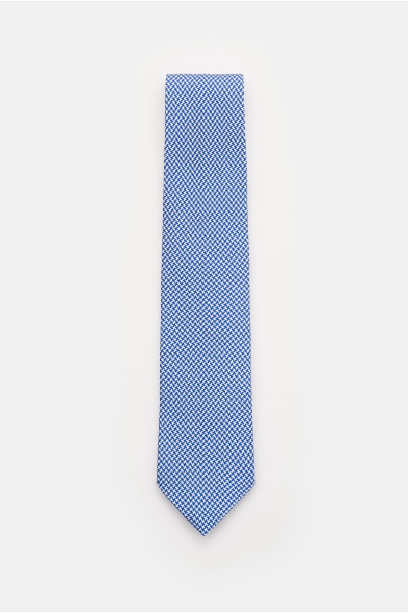 Silk tie 'Nilo' blue/white patterned