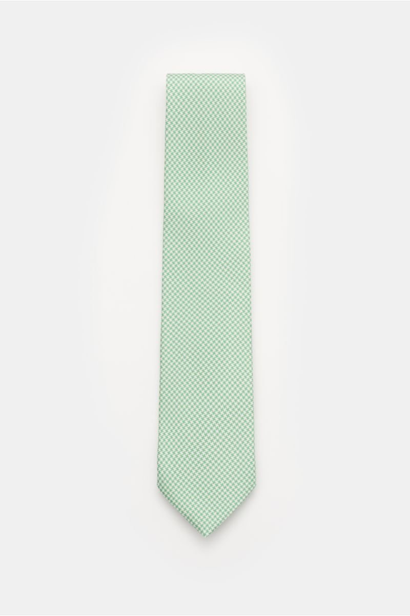 Silk tie 'Nilo' light green/white patterned