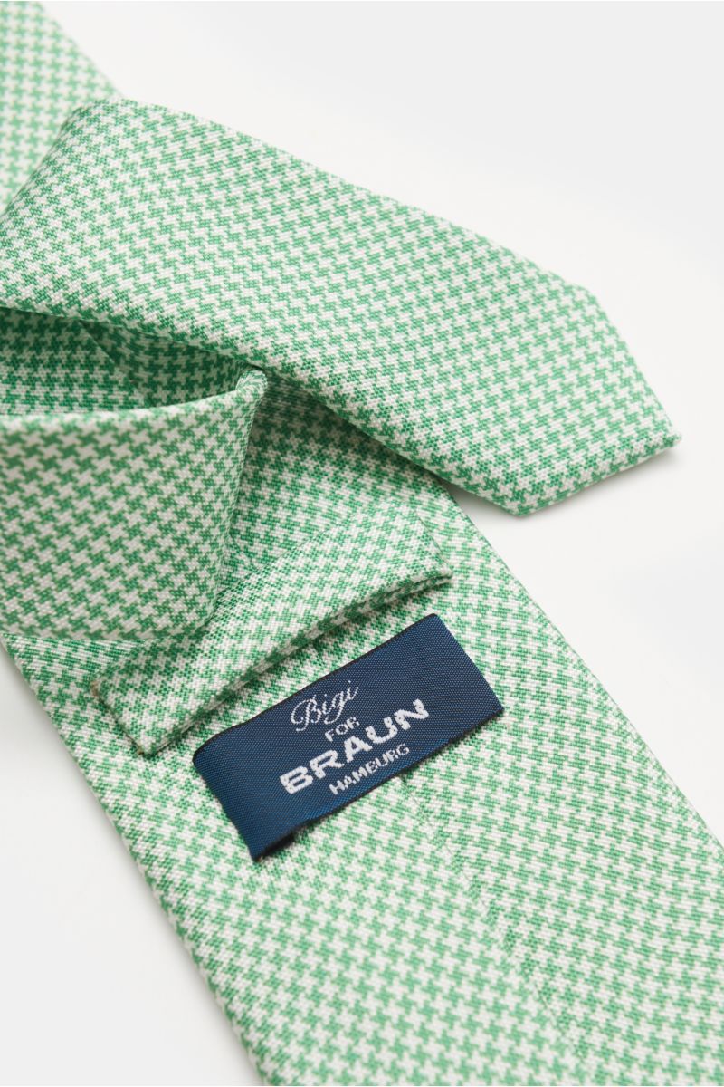 Bigi Silk tie 'Nilo' light green/white patterned