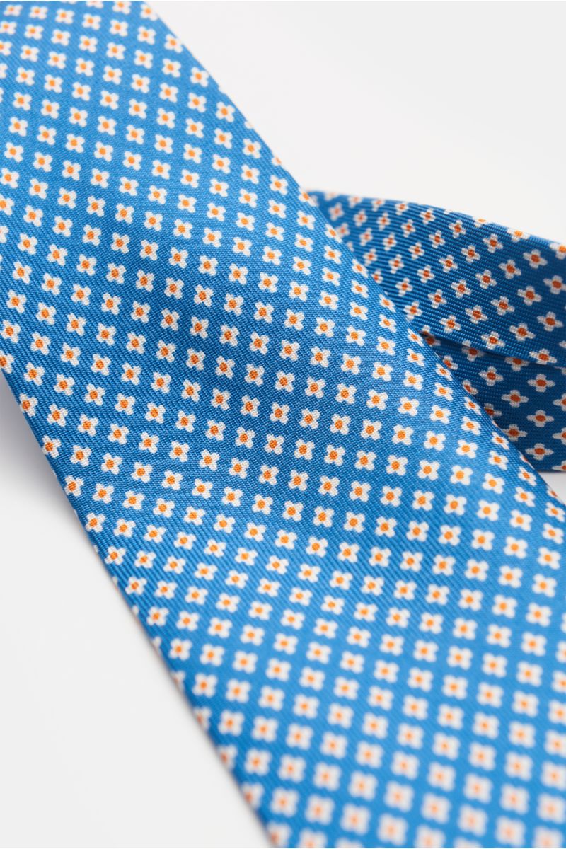 Bigi Silk tie 'Nilo' blue/white/orange patterned