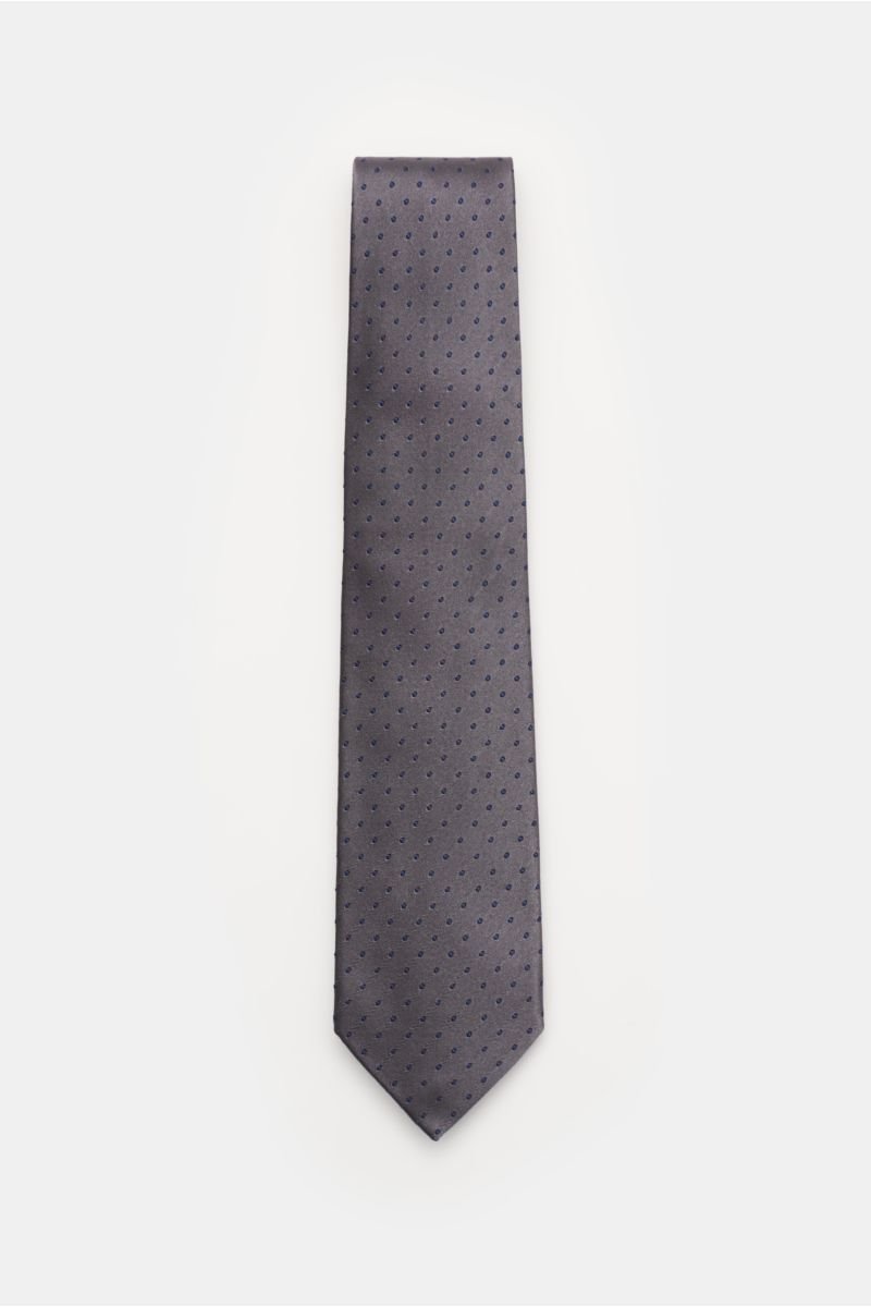 Silk tie 'Rio' dark grey/navy dotted