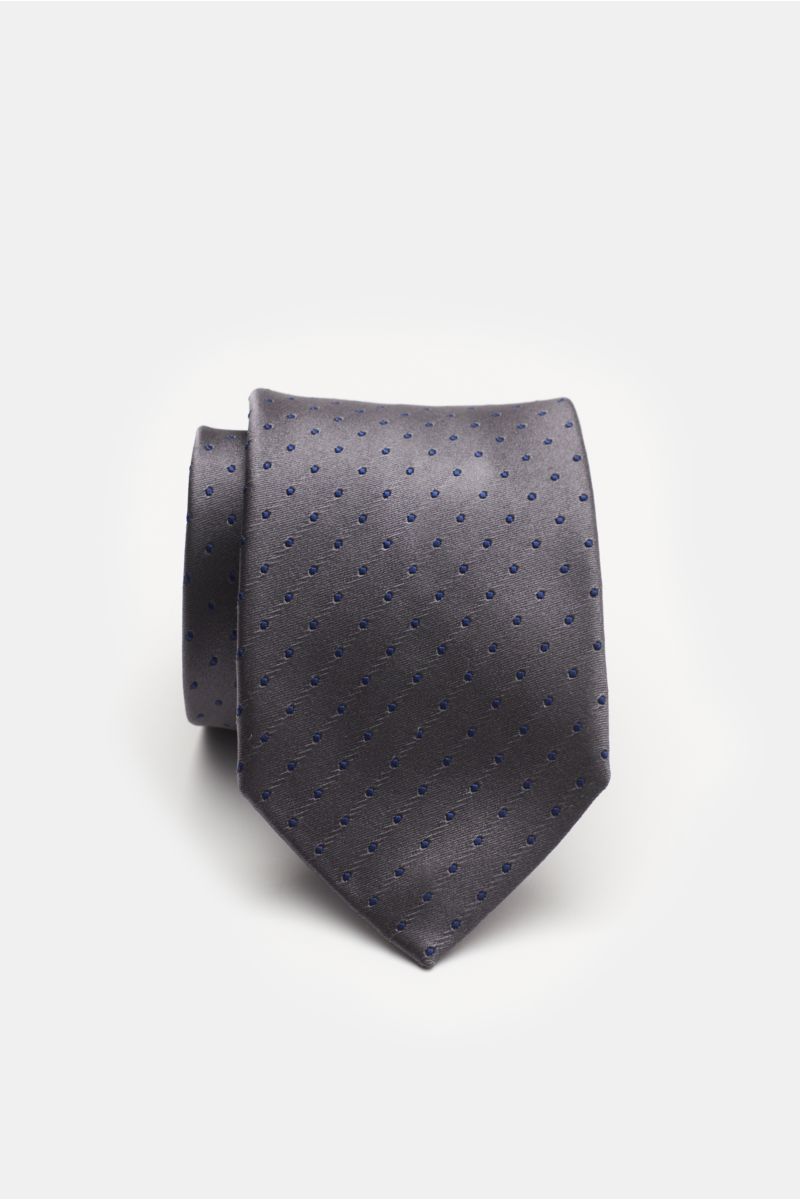 Bigi Silk tie 'Rio' dark grey/navy dotted
