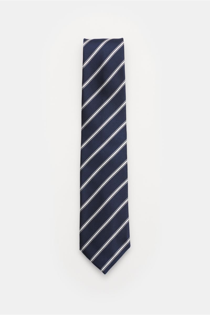 Silk tie 'Senna' navy/off-white striped