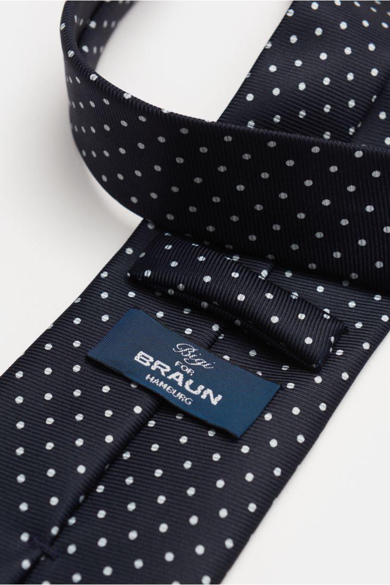 Bigi Silk tie 'Cile' black/white dotted