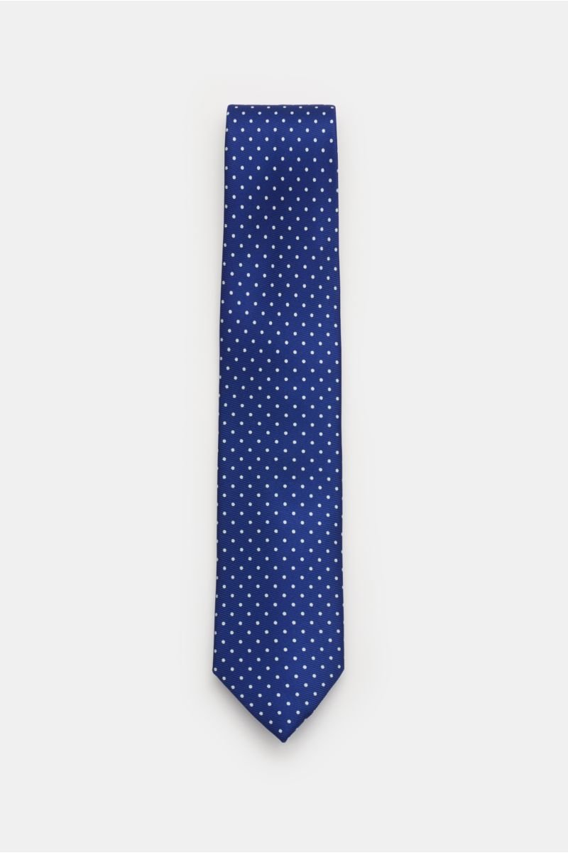 Silk tie 'Cile' dark blue/white dotted