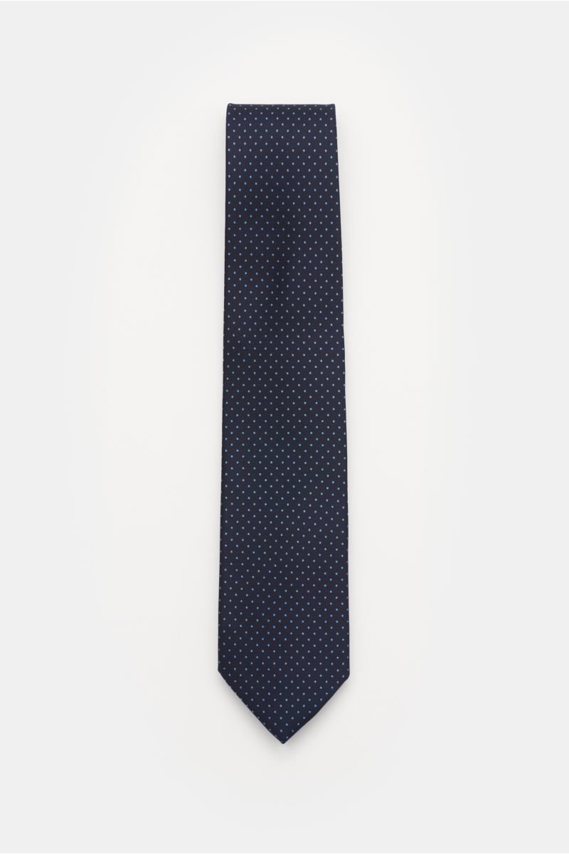 Silk tie 'Nilo' dark navy/blue dotted