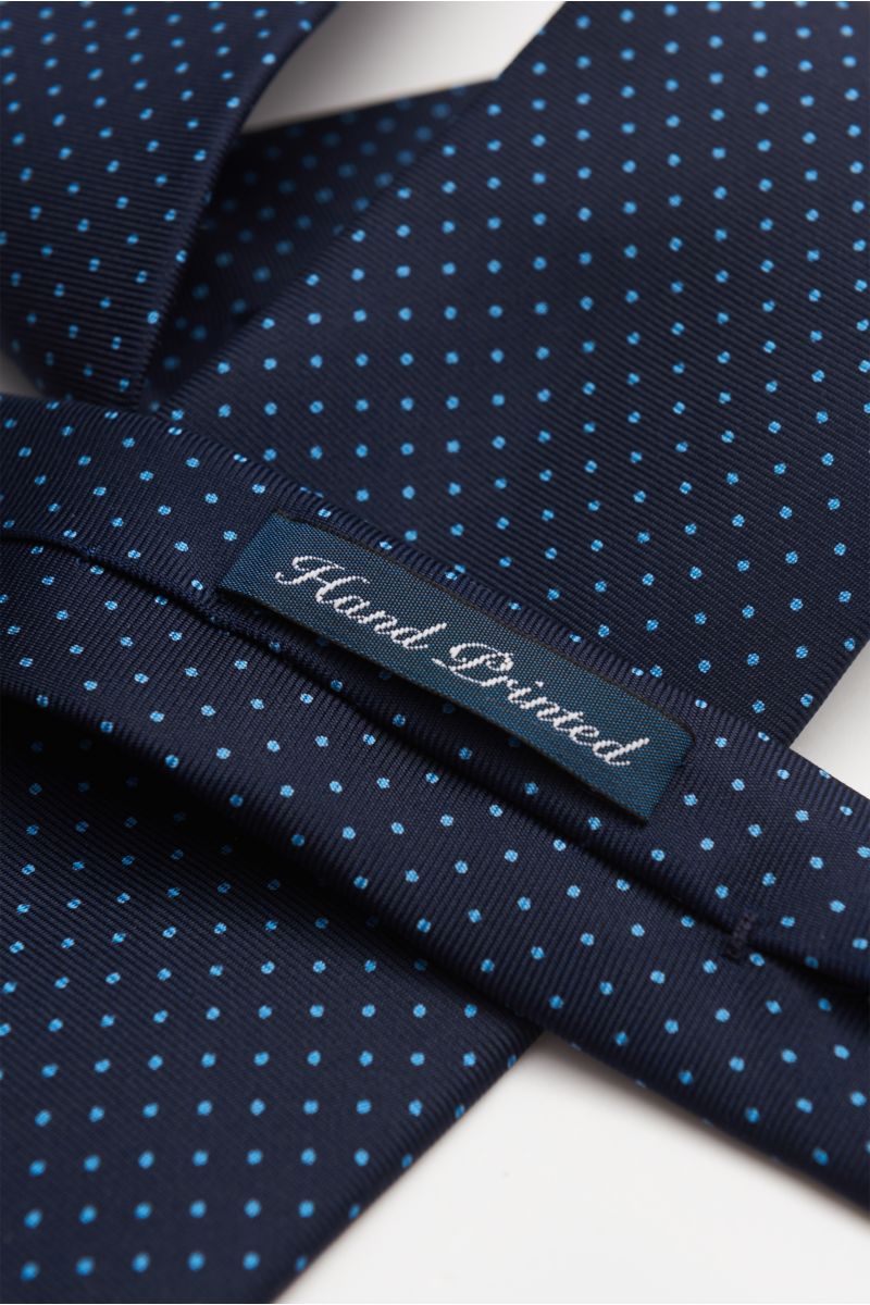Bigi Silk tie 'Nilo' dark navy/blue dotted