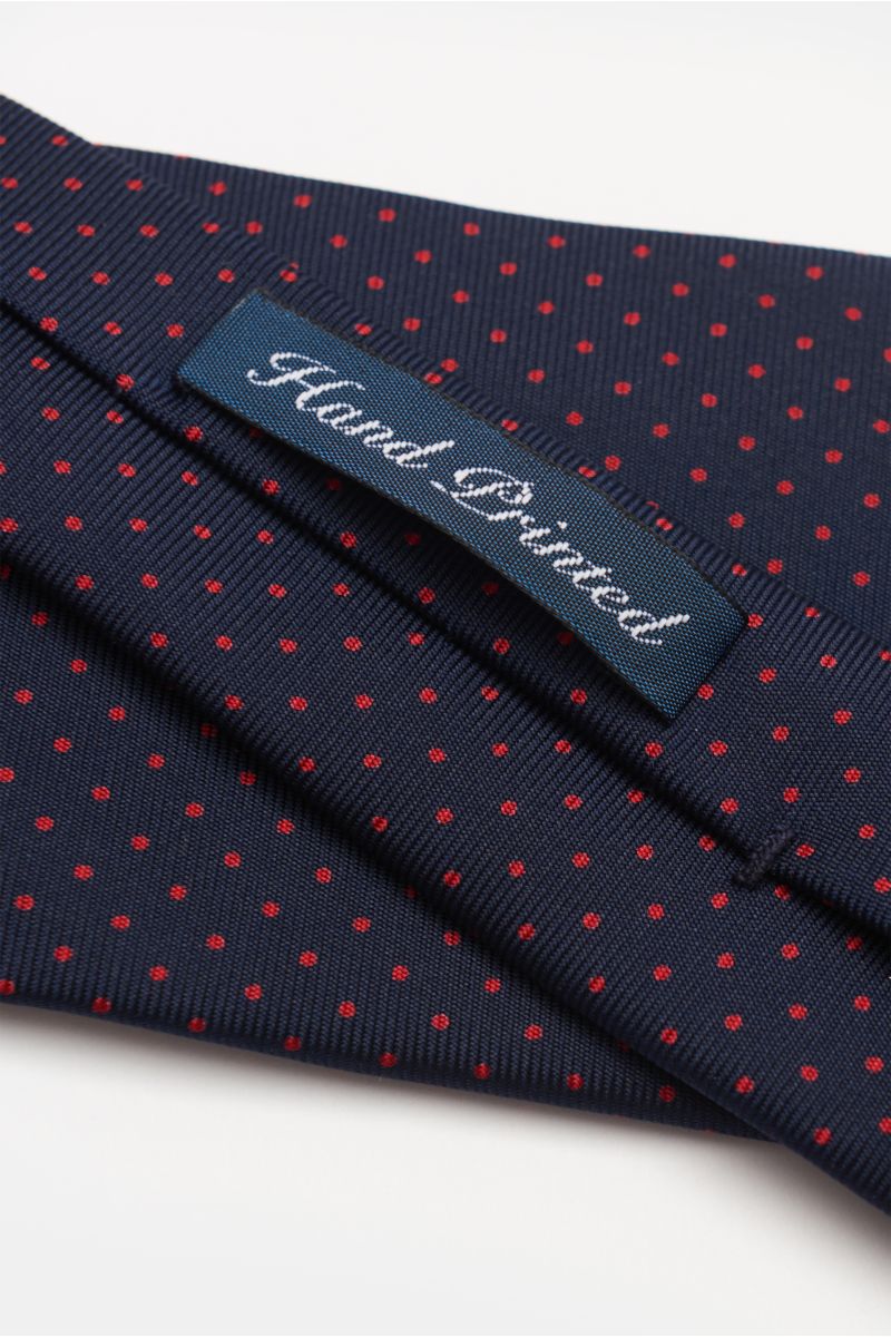Bigi Silk tie 'Nilo' navy/red dotted