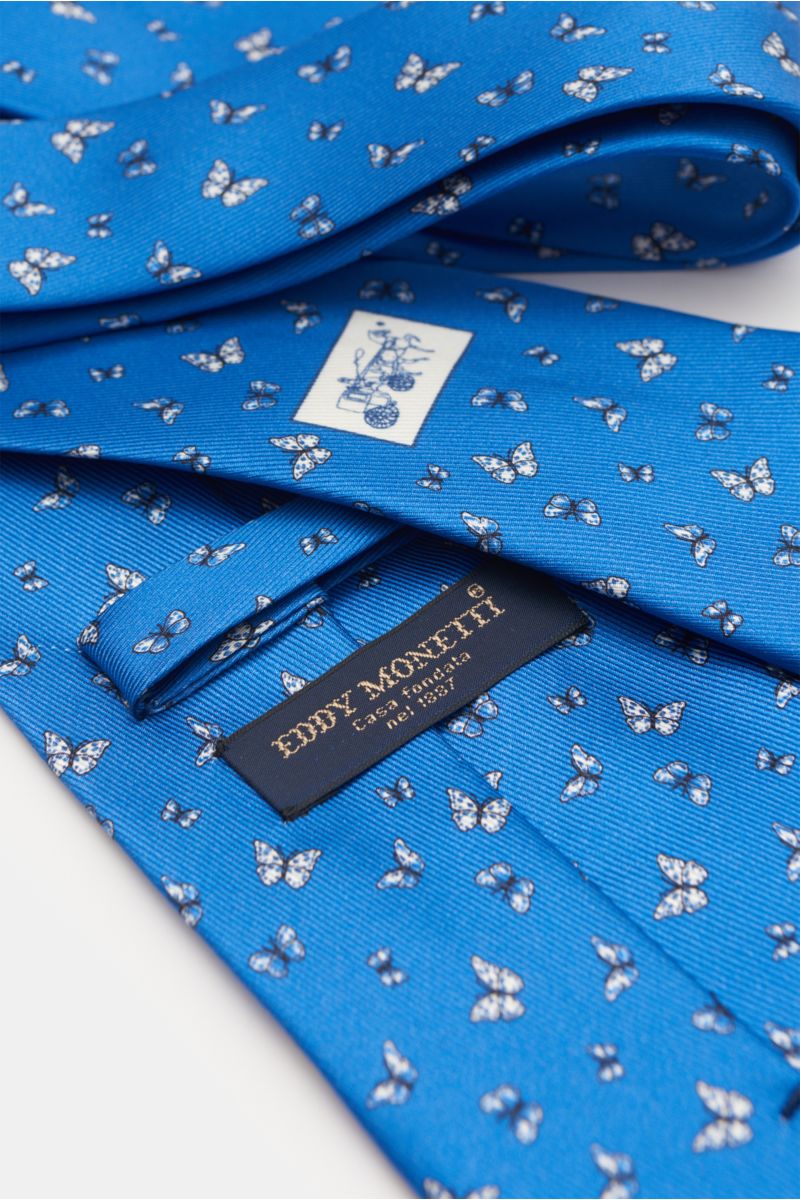 Eddy Monetti Seidenkrawatte blau/offwhite gemustert