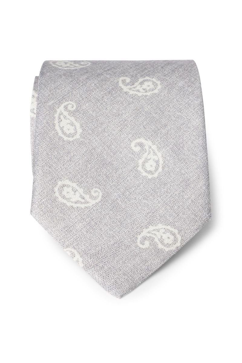 Tie light grey patterned