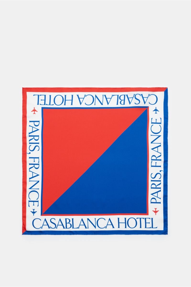 Seidentuch 'L'Hotel Casablanca' blau/rot/weiß gemustert