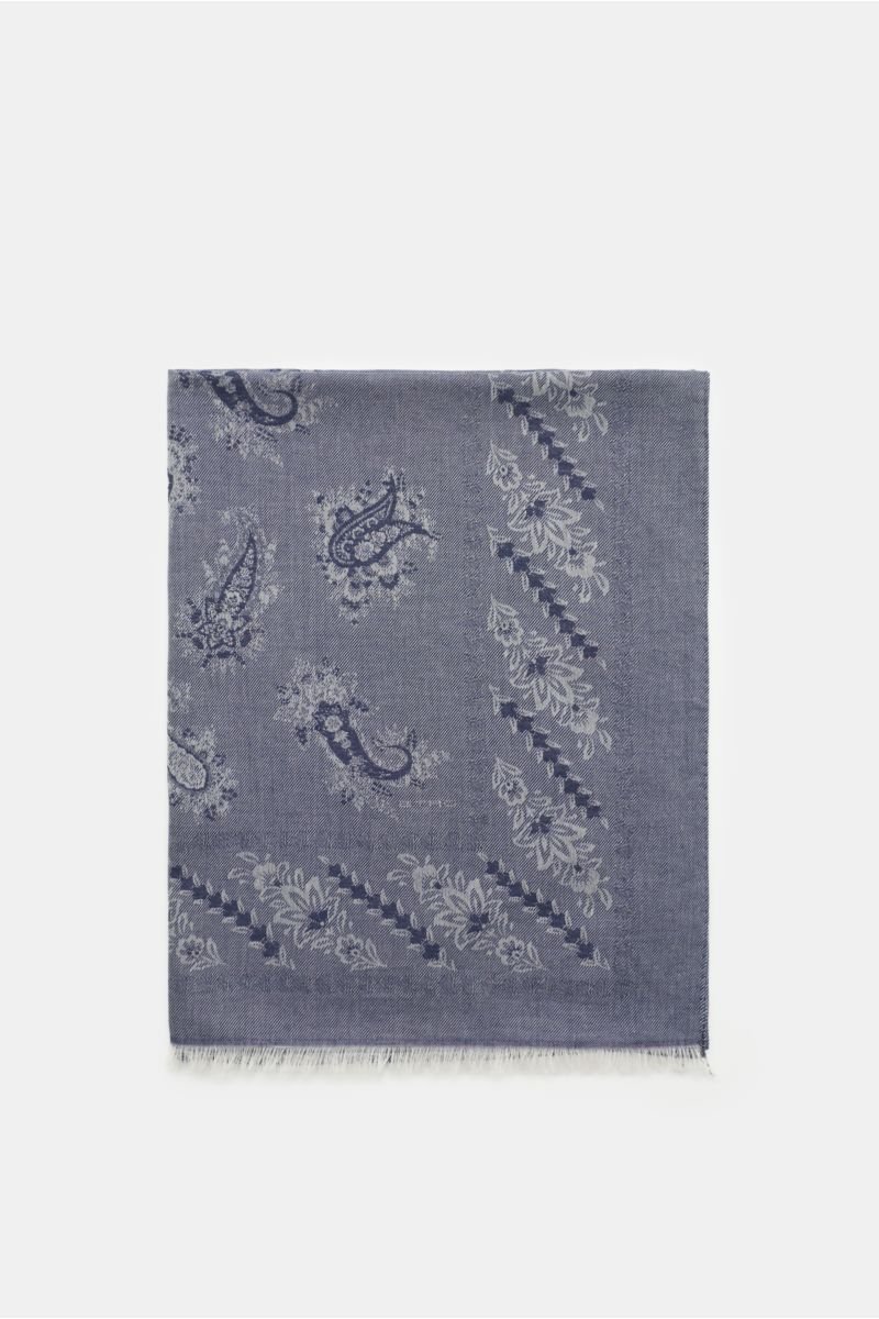 Scarf navy/white patterned