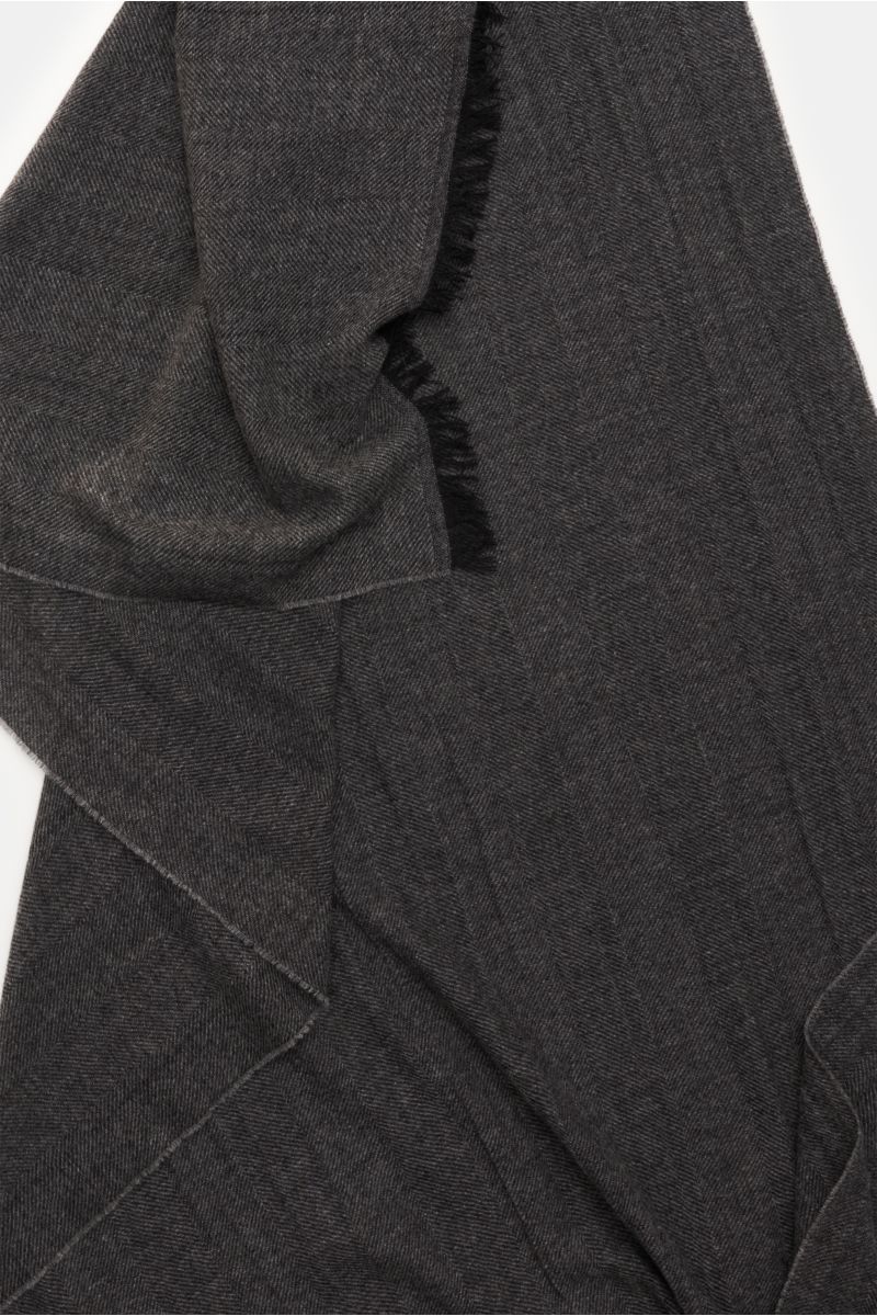 Cruciani Cashmere Schal schwarz/grau gemustert