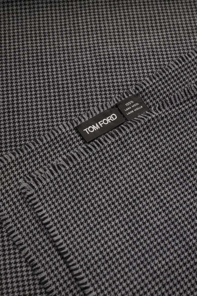 Tom Ford Schal grau/schwarz gemustert