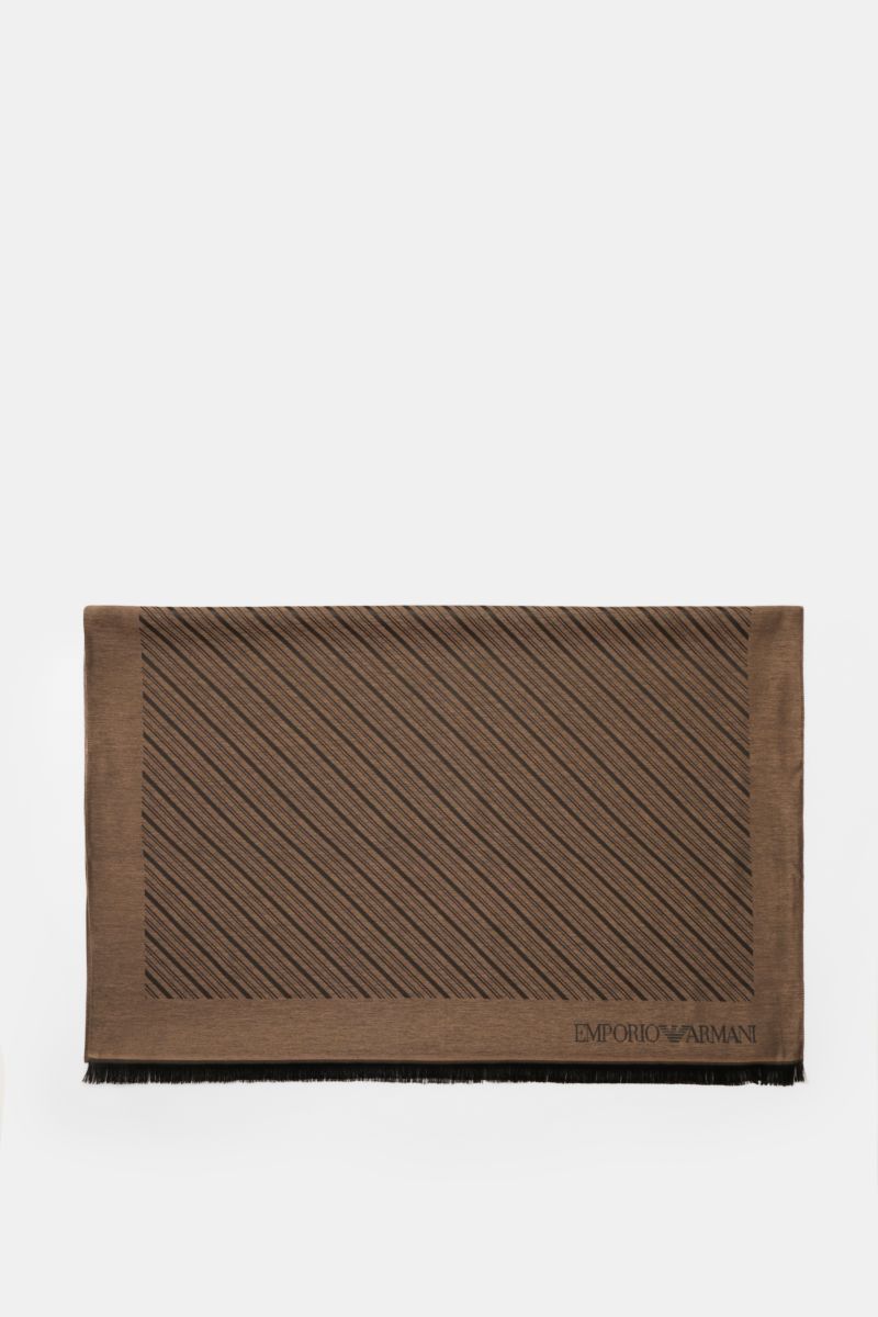 Emporio Armani Schal graubraun/schwarz gestreift