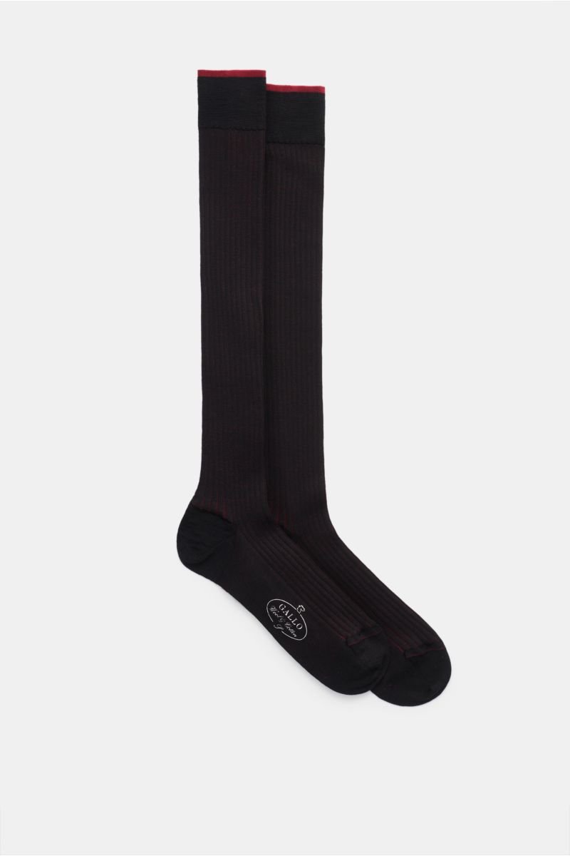 Knee-high socks black/red