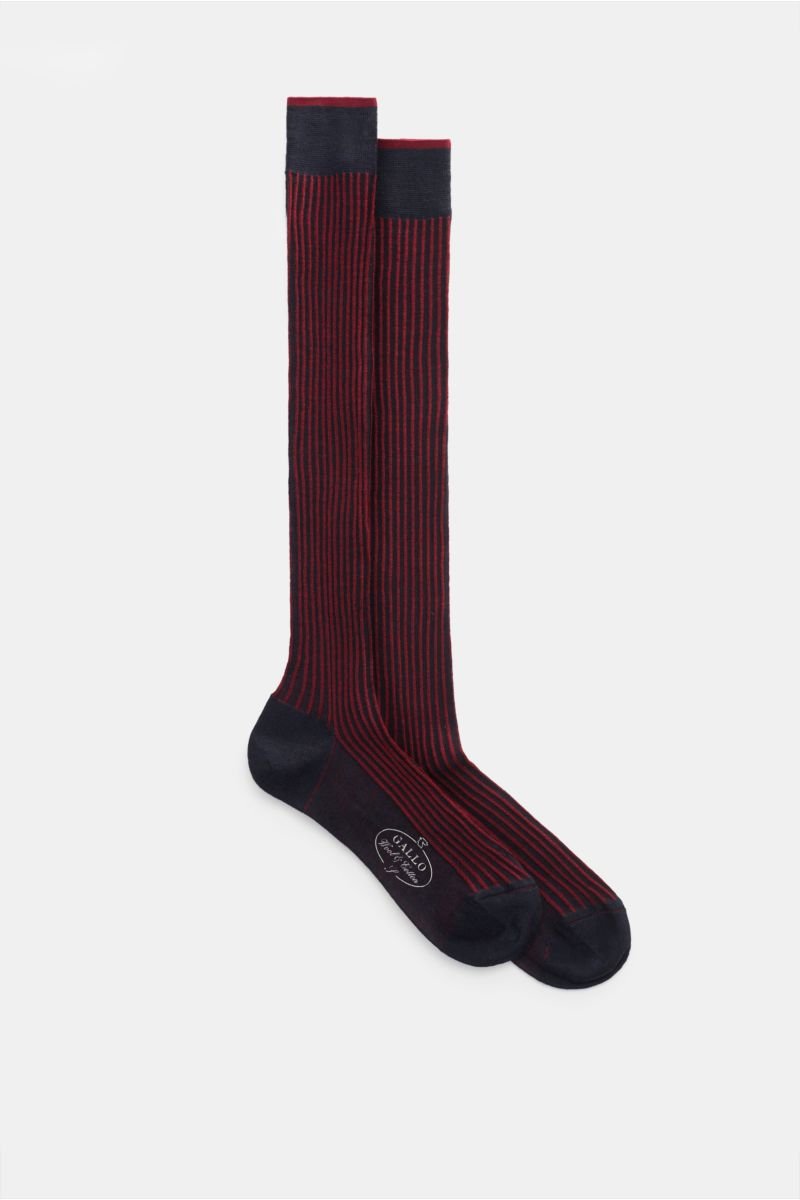 Knee-high socks dark navy/red