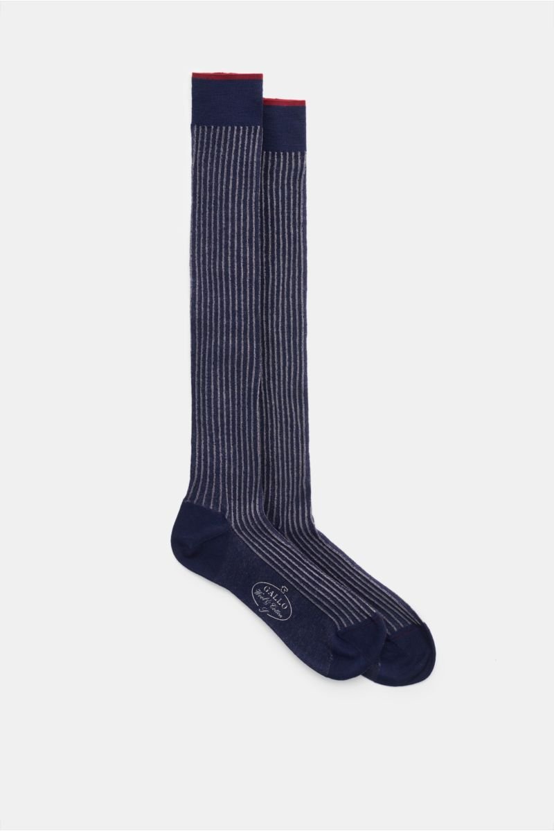 Knee-high socks navy/grey