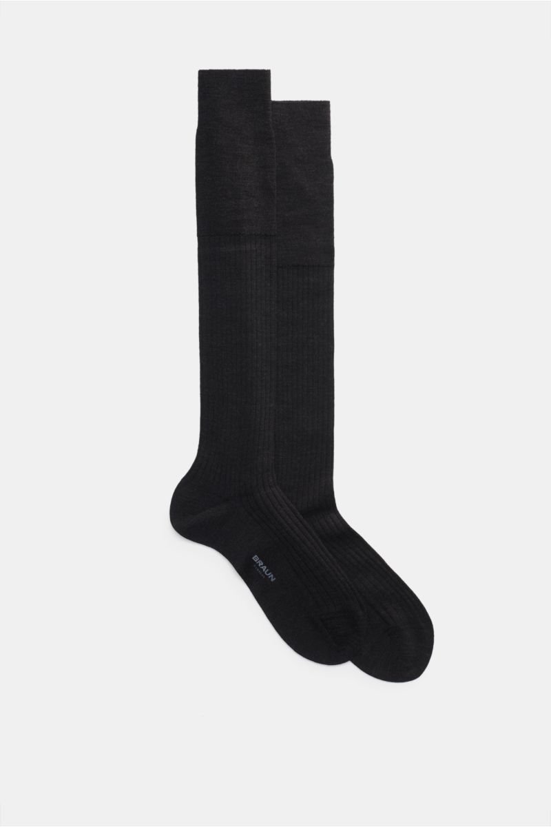 Knee high sock 'No. 7' dark grey