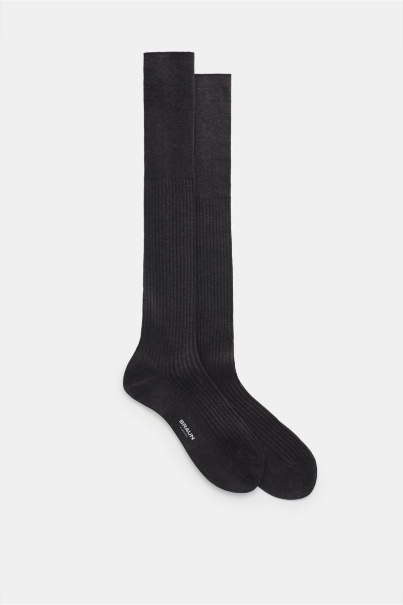 Knee high sock 'No. 10' dark grey