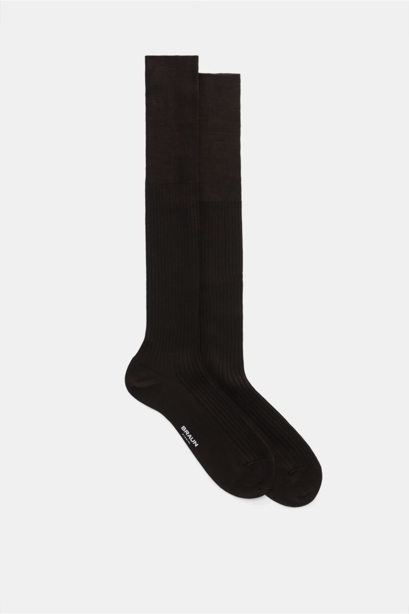 Knee high sock 'No. 10' dark brown