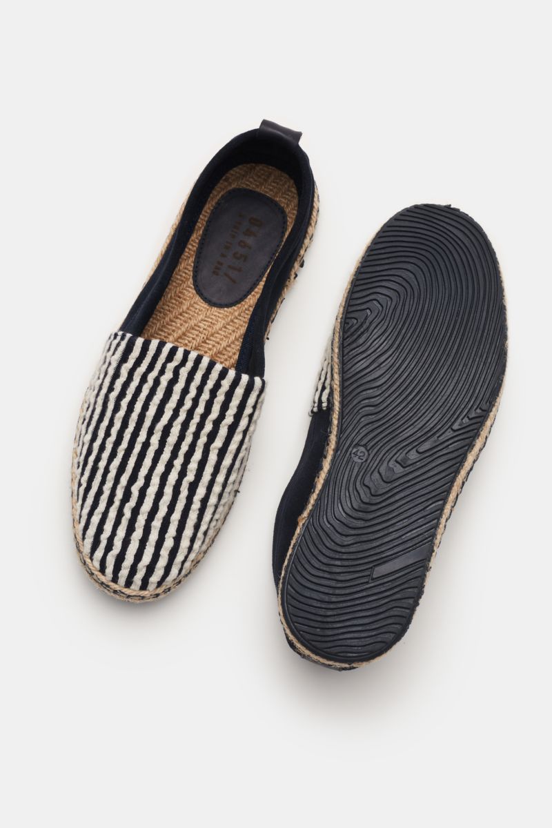 04651/ A trip in a bag Espadrilles 'Seersucker Shoe' navy/white striped
