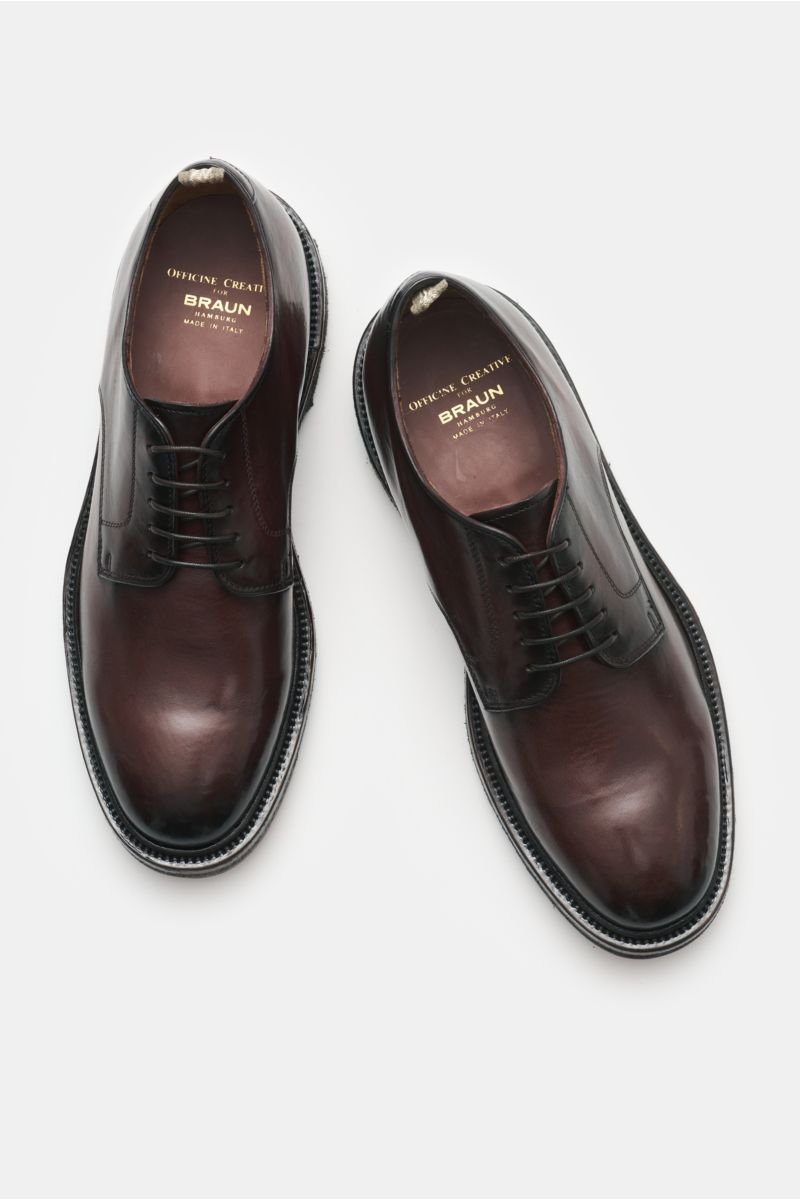 Officine Creative Leder Slipper mit runder Kappe in Braun für Herren Herren Schuhe Schnürschuhe Oxford Schuhe 