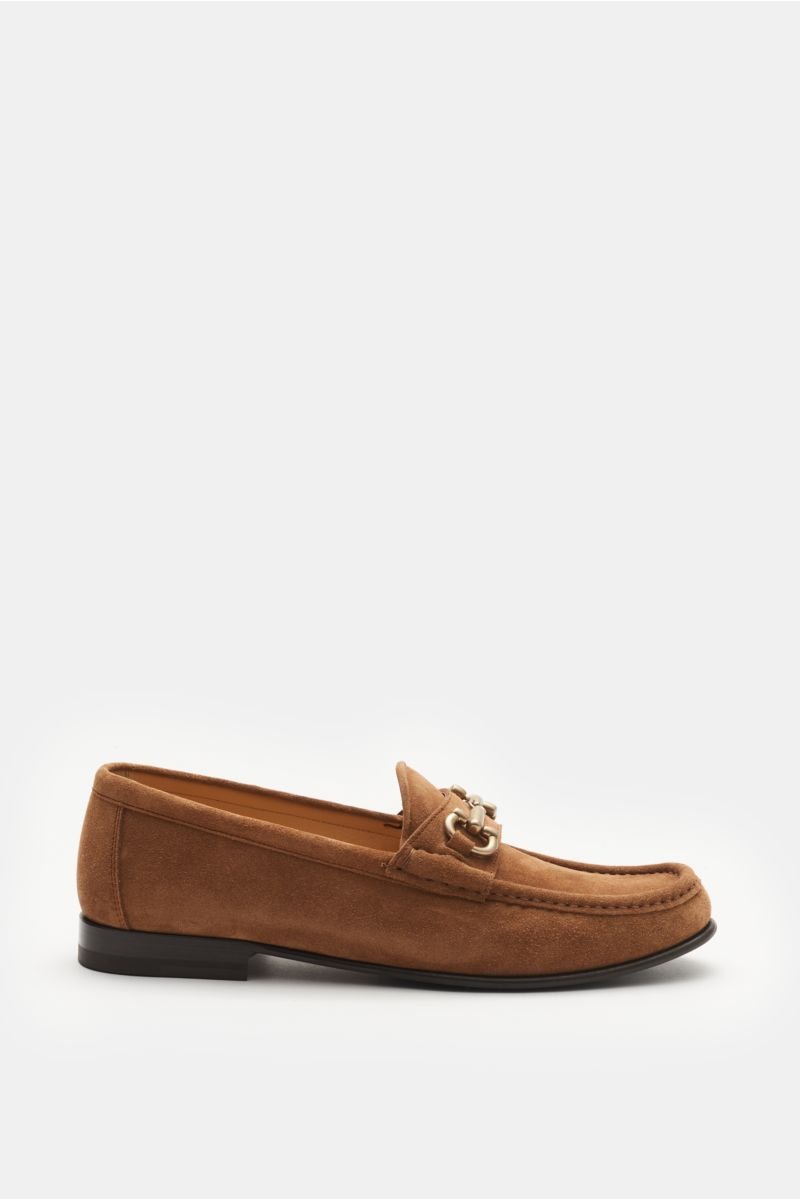 Horse bit loafers brown