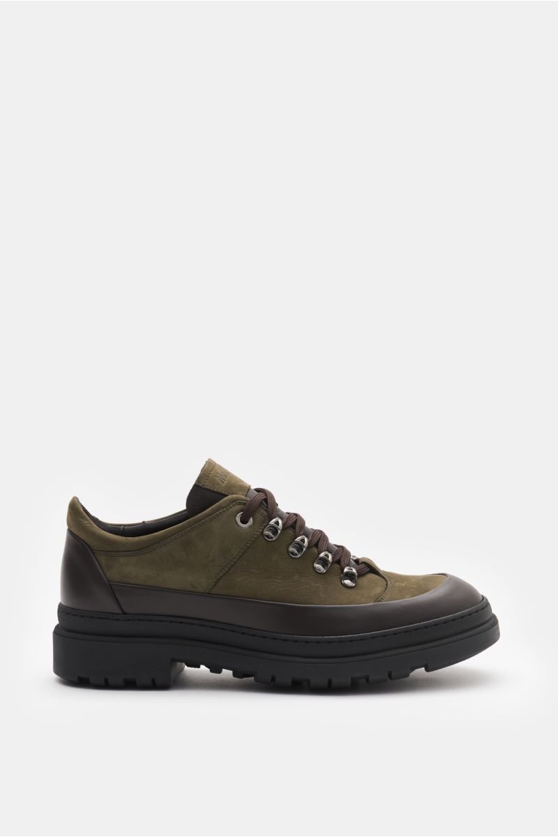 Lace-up shoes 'Roque-NKM' olive/dark brown
