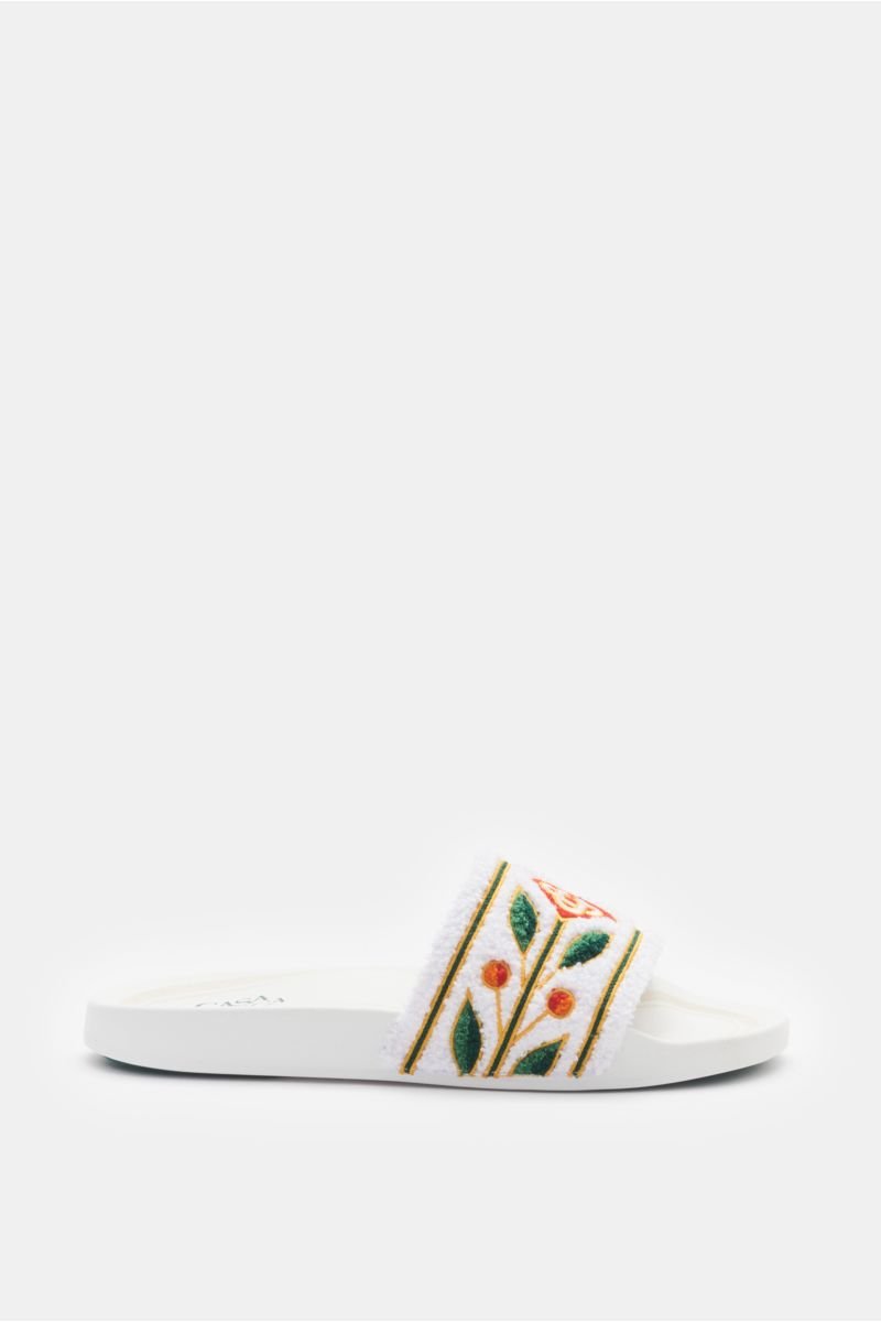 Terry slip-on sandals 'Laurel' white patterned