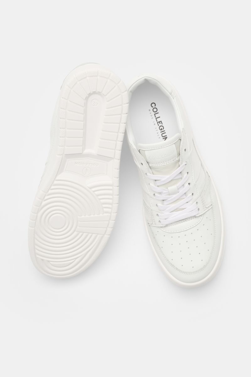 Collegium Sneaker 'Pillar Alpha' offwhite, fein genarbtes Glattleder, Sieben-Loch-Schnürung, gepolsterter Schaftrand, flexible Sohle, Draufsicht.