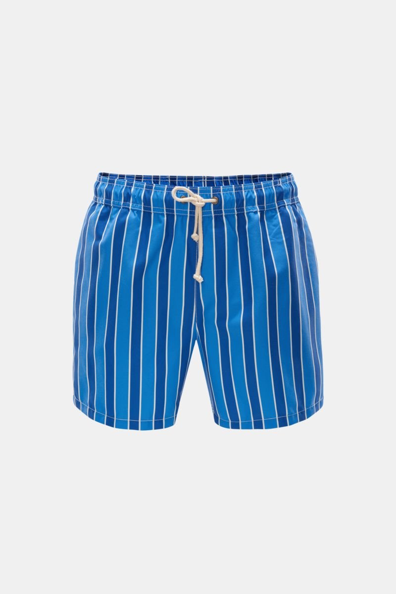 white shorts with blue stripes