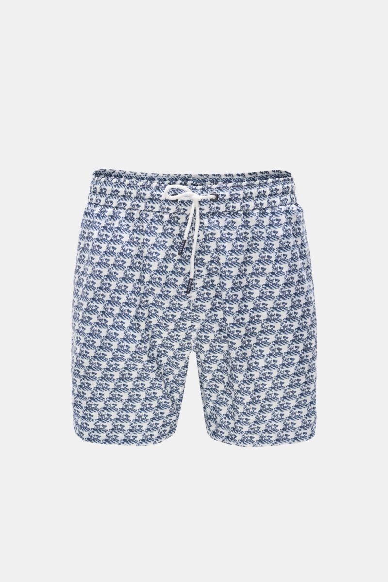 Swim shorts ‘Neptun Swim' white/navy patterned