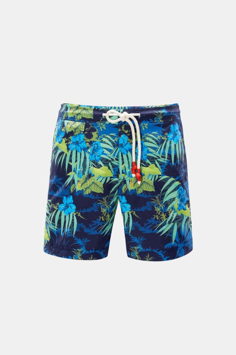 Swim shorts 'Standard Islet' navy/green patterned
