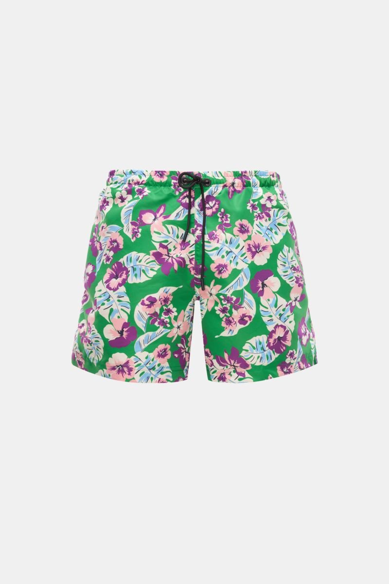 Swim shorts green/purple patterned