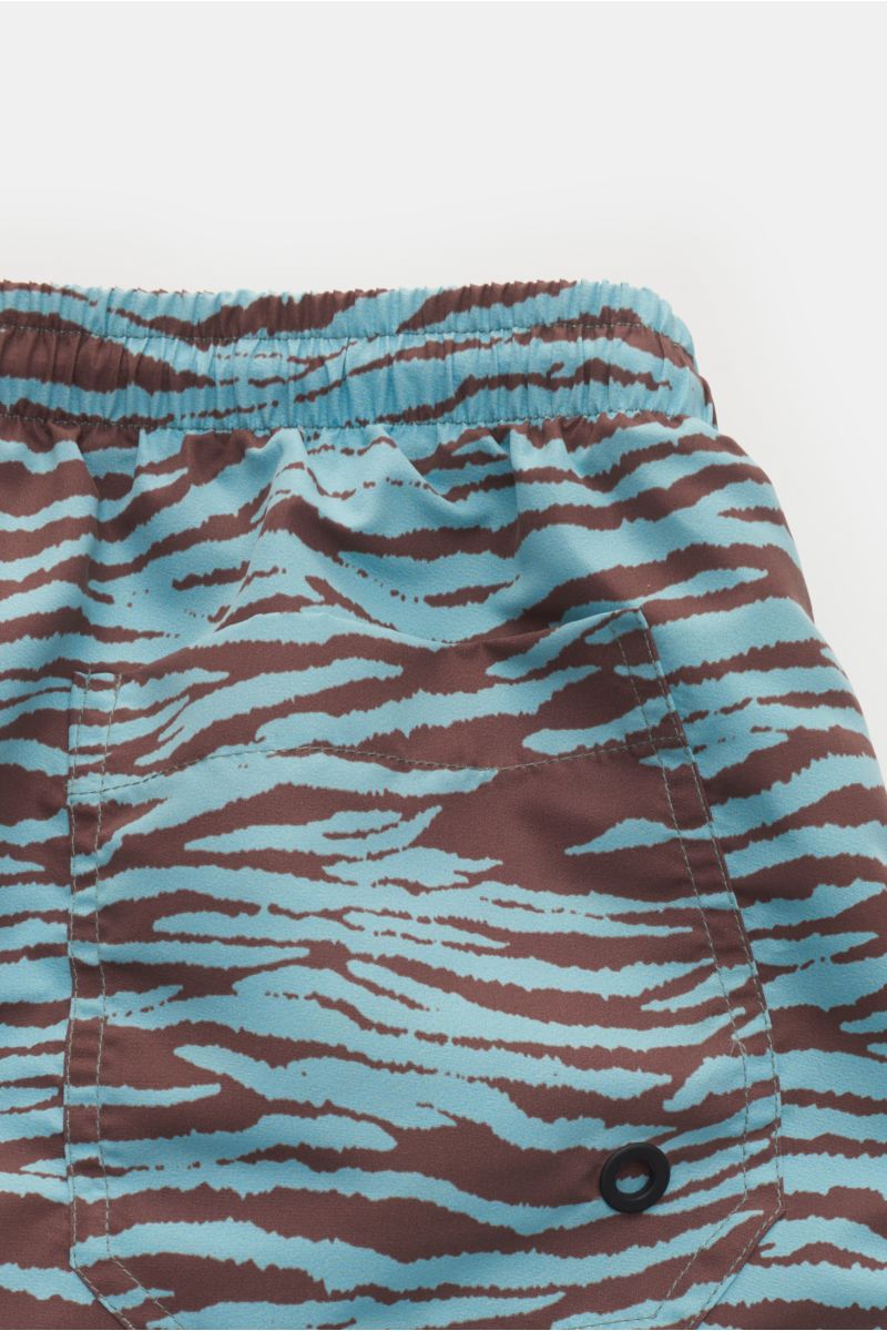 PT Torino Swim shorts turquoise/dark brown patterned