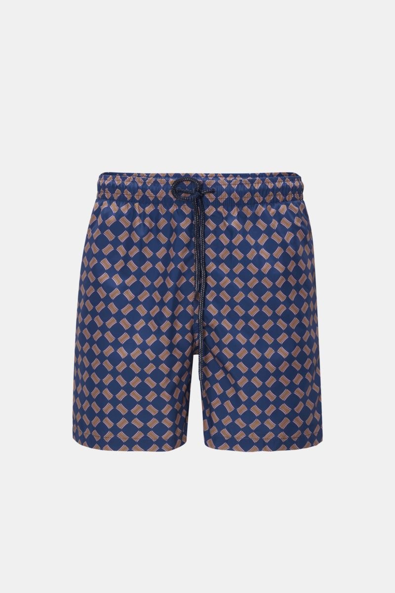 Swim shorts navy/brown patterned 