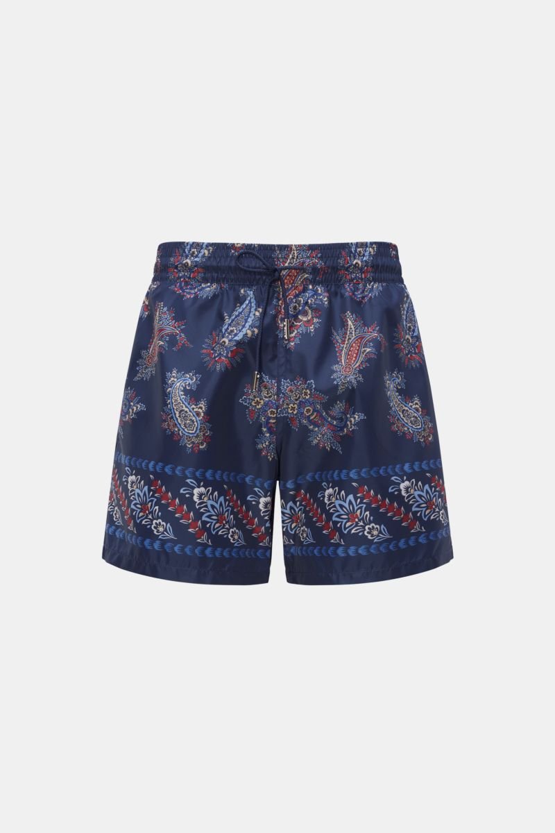 Swim shorts navy/blue/red patterned