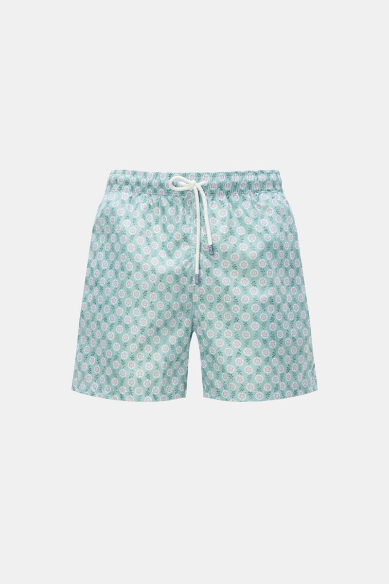 Swim shorts 'Madeira Airstop' pastel green/light blue patterned