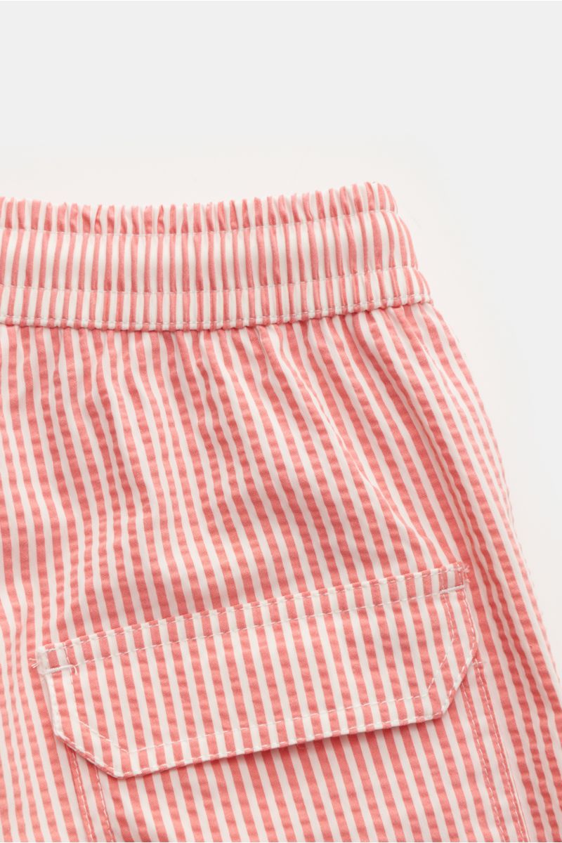 04651/ A trip in a bag Seersucker swim shorts 'Seersucker Swim' coral/white striped