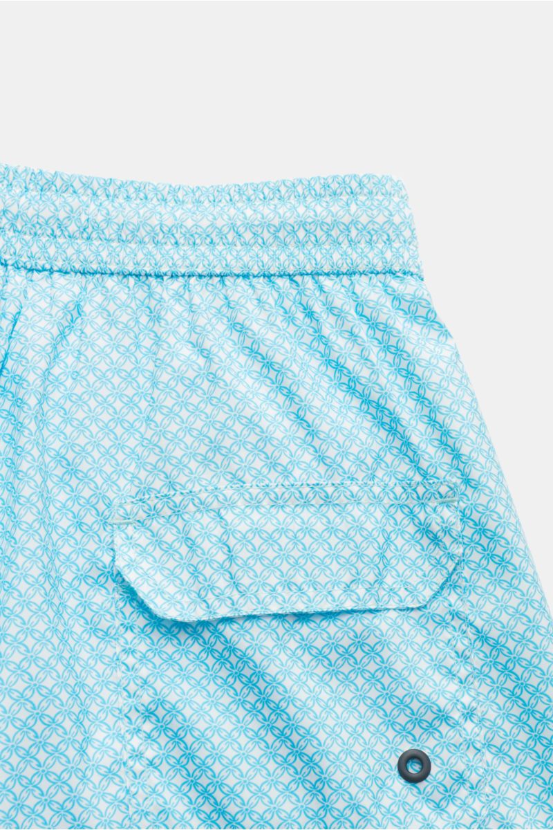 04651/ A trip in a bag Swim shorts 'Tile Swim' turquoise/white patterned