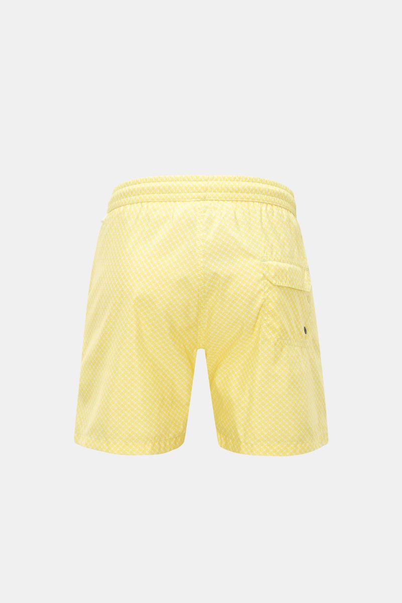 04651/ A trip in a bag Swim shorts 'Tile Swim' yellow/white patterned