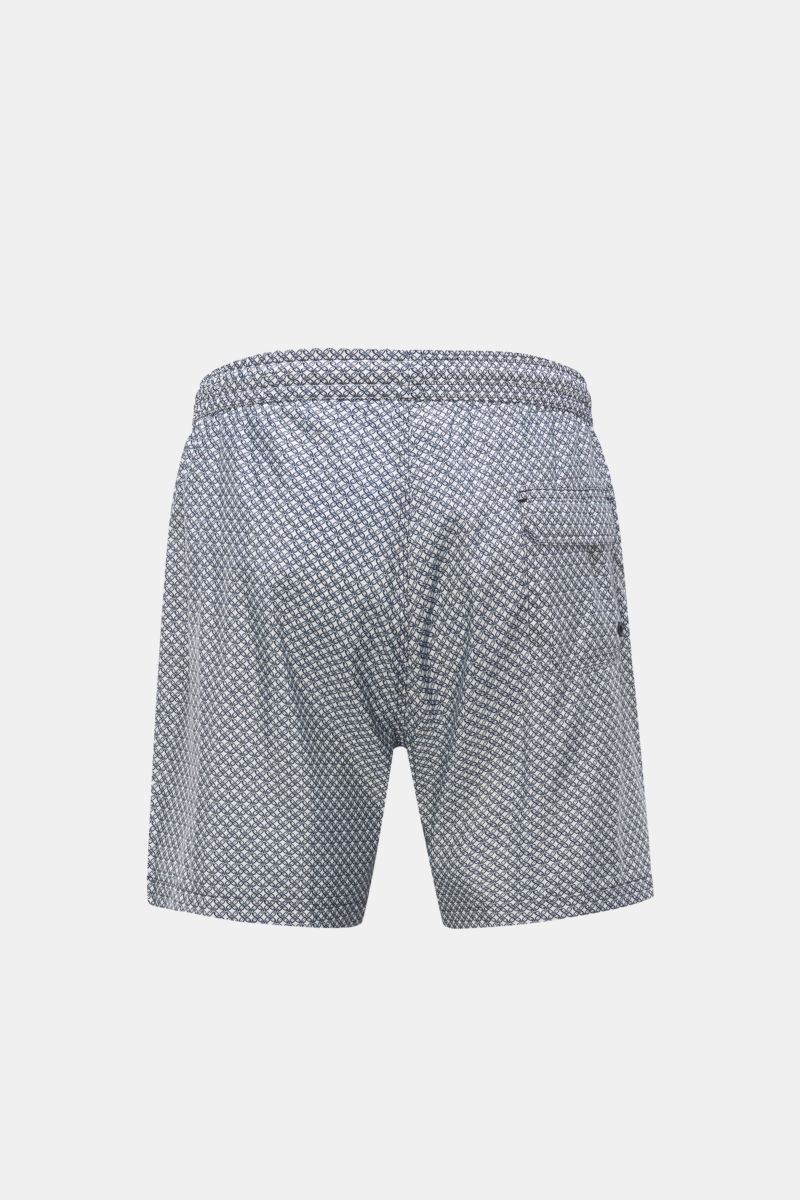 04651/ A trip in a bag Swim shorts 'Tile Swim' white/navy patterned