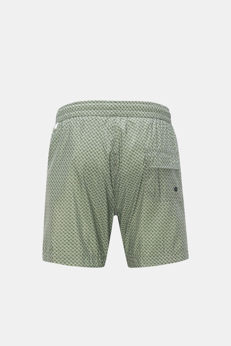 04651/ A trip in a bag Swim shorts 'Tile Swim' olive/white patterned