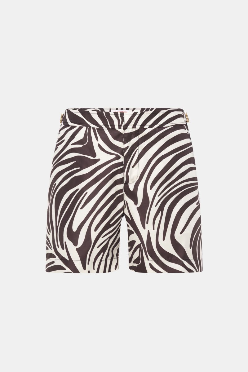 Swim shorts 'Bulldog Golden Gun Zebra' dark brown/cream patterned