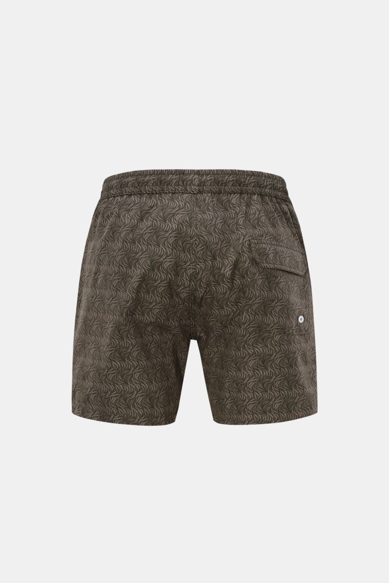 04651/ A trip in a bag Badeshorts 'Wave Swim' dunkelgrün gemustert