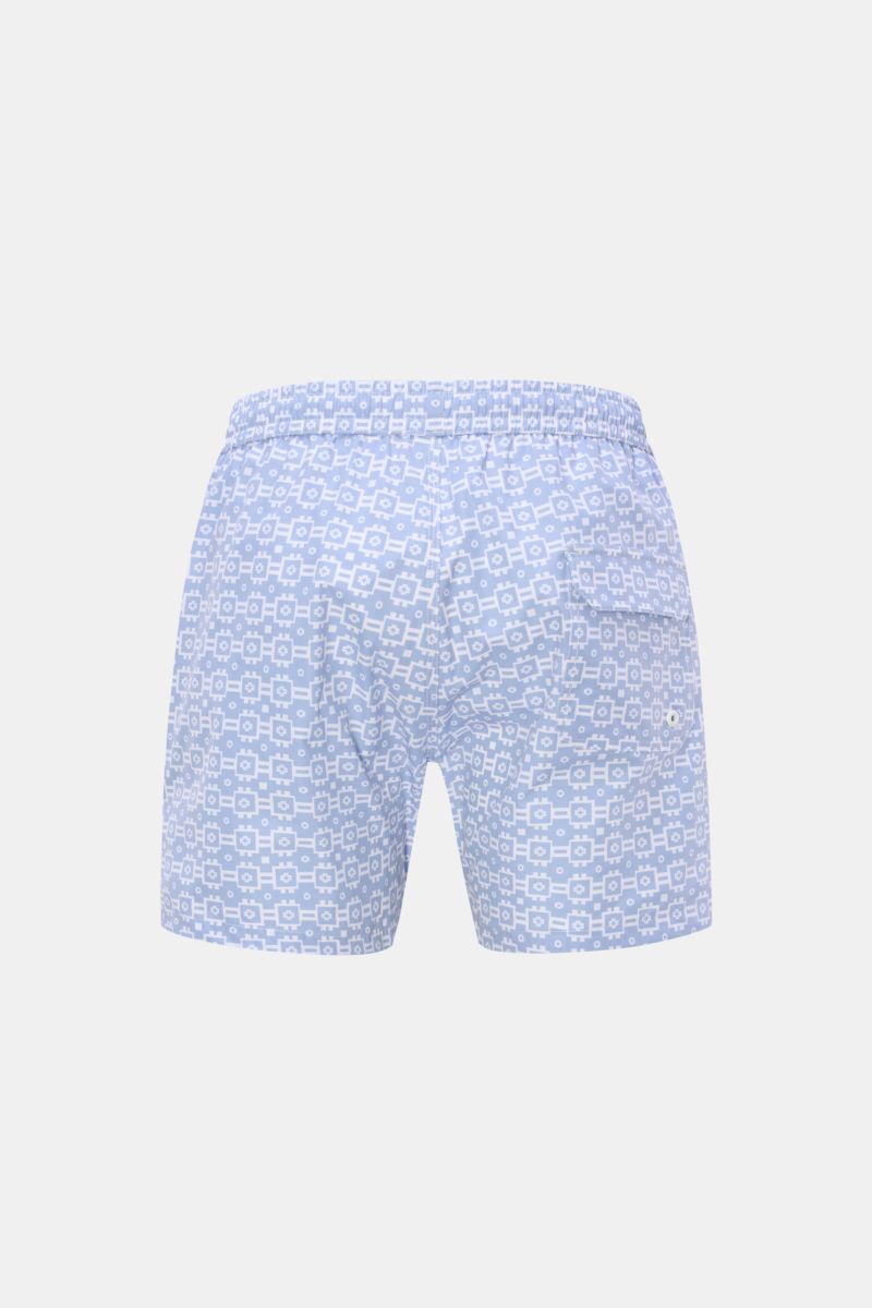 04651/ A trip in a bag Badeshorts 'Tile Swim' rauchblau/weiß gemustert